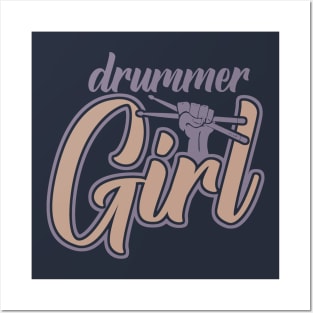 Drummer Girl Retro Posters and Art